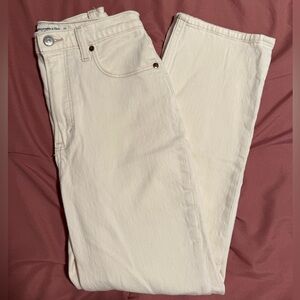Abercrombie & Fitch Ankle Straight Ultra High Rise Cream Jeans